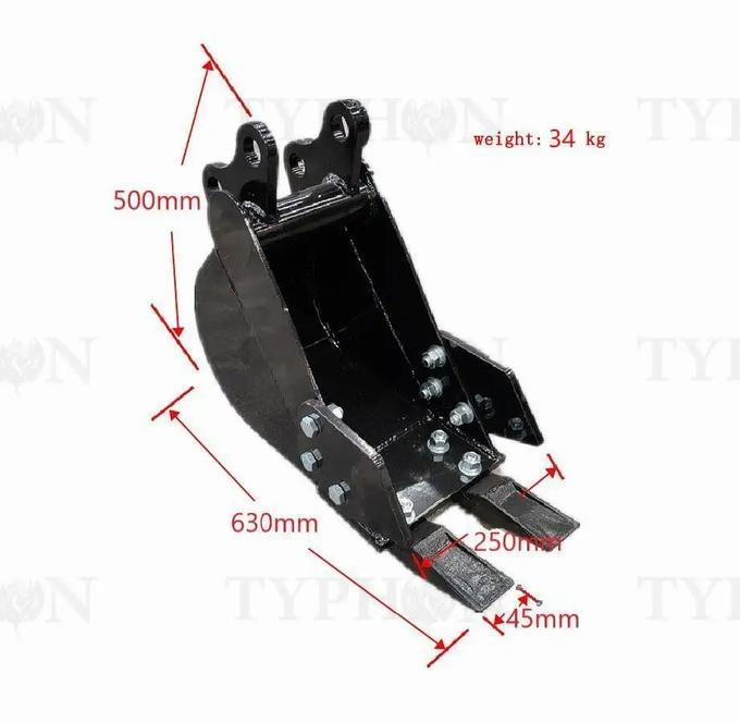 2-3.5 Tons Excavator Attachment 250mm Narrow Bucket Trenching Buckets 9.8 inch